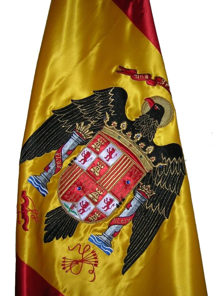 Bandera España Águila San Juan bordada a mano para mástil despac